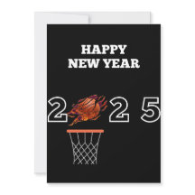 Happy new year 2025 basketball Holiday card