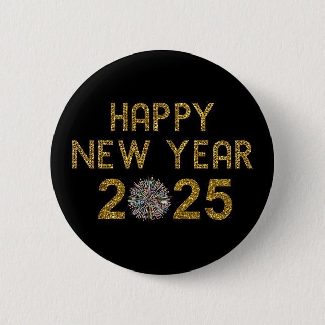 Happy New Year 2025 Button (Front)