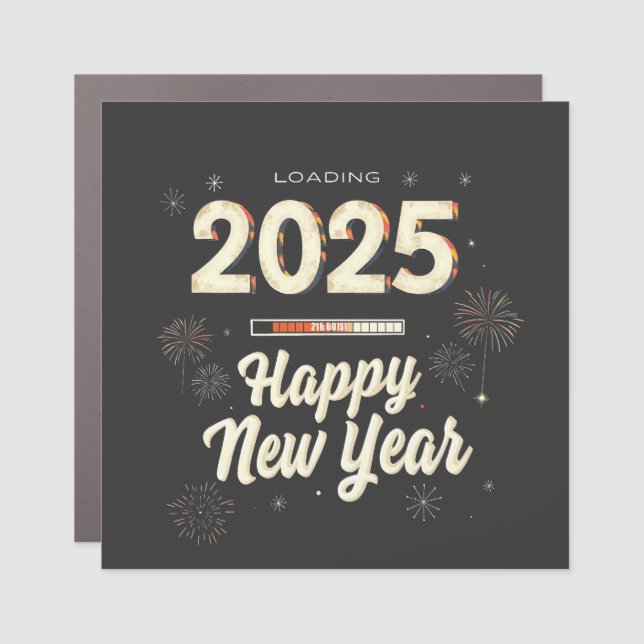 Happy New Year 2025 Family Matching  Car Magnet (Front)