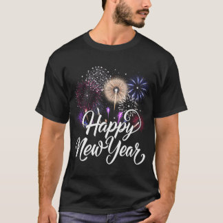 Happy New Year 2025 Fireworks New Year'S Eve Party T-Shirt