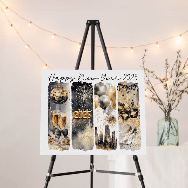 Happy New Year 2025 Foam Boards (In Situ (Stand))