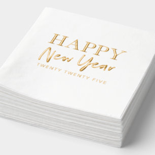 Happy New Year 2025 Foil Napkins