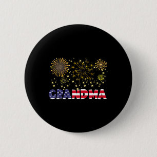 Happy New Year 2025 Grandma American Flag Family F Button