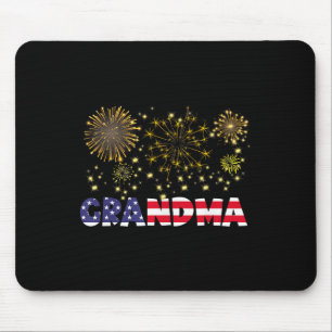 Happy New Year 2025 Grandma American Flag Family F Mouse Pad