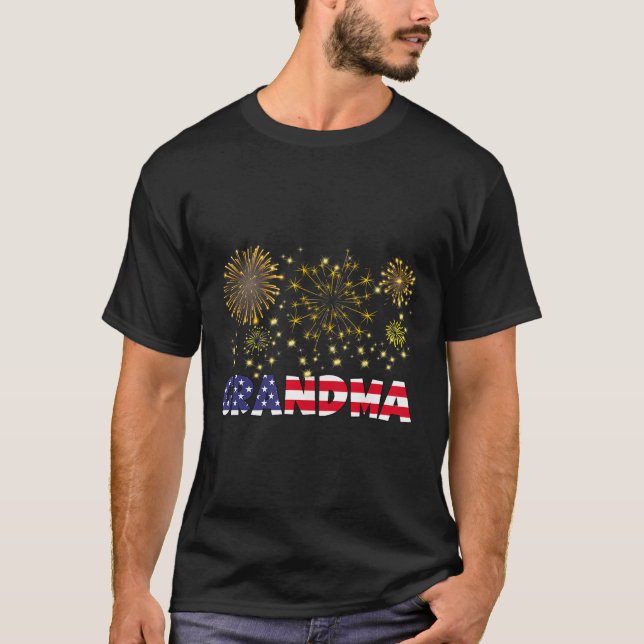 Happy New Year 2025 Grandma American Flag Family F T-Shirt (Front)