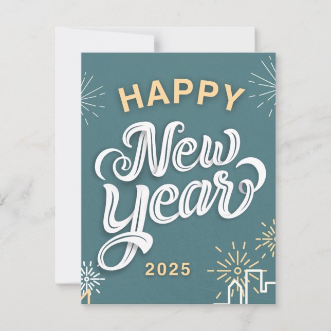 Happy New Year 2025 Greeting Card  (Front)