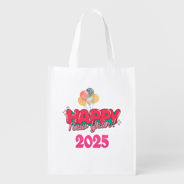 Happy new year 2025 grocery bag (Front)