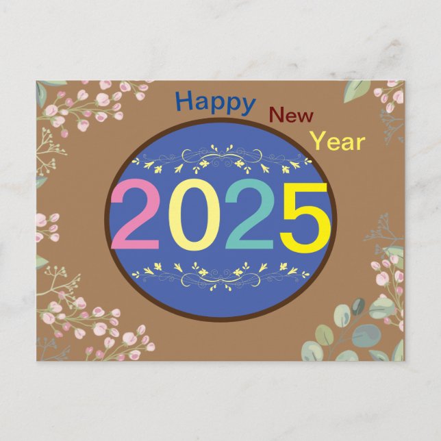 Happy New Year 2025 Holiday Postcard (Front)