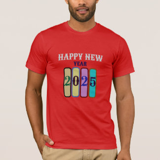 happy new year 2025 men short sleeve red T-Shirt