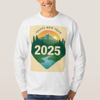 Happy New Year 2025 Nature Illusion T-Shirt