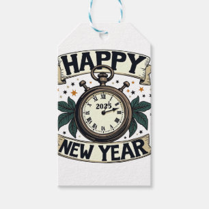 Happy New Year 2025 New Year Celebration Gift Tags