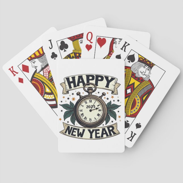 Happy New Year 2025 New Year Celebration  Poker Cards (Back)