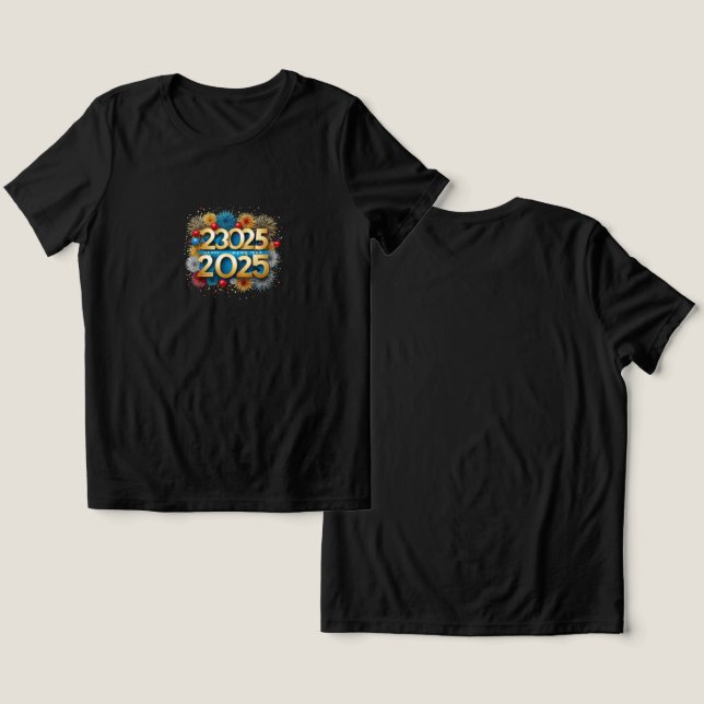 Happy New Year 2025 Png Tri-Blend Shirt (Design Front & Back)