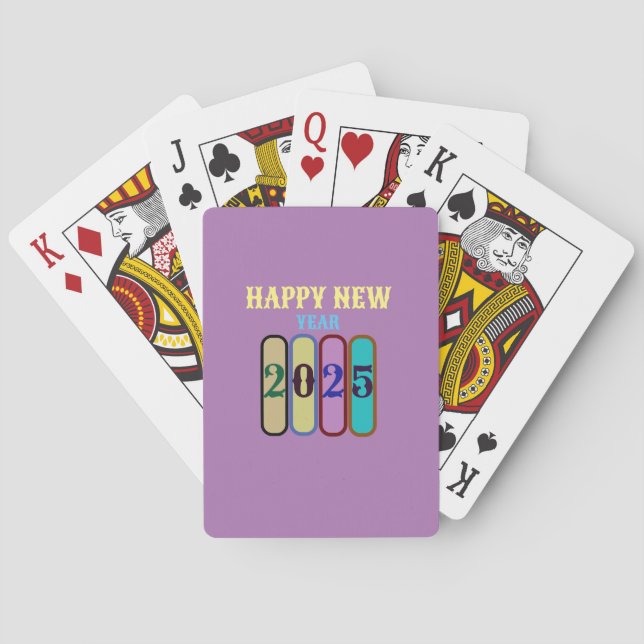 happy new year 2025 poker cards (Back)