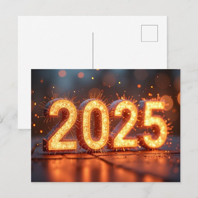 Happy New Year 2025 Postcard (Front/Back)