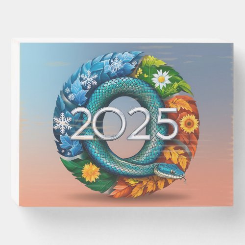 Happy New Year 2025 Snake Year Wooden Box Sign