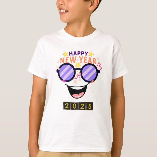 "Happy New Year 2025 T-Shirt Logo - Fun & Festive  (Front)