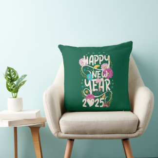 Happy New Year_2025 Throw Pillow