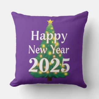 happy new year 2025 throw pillow