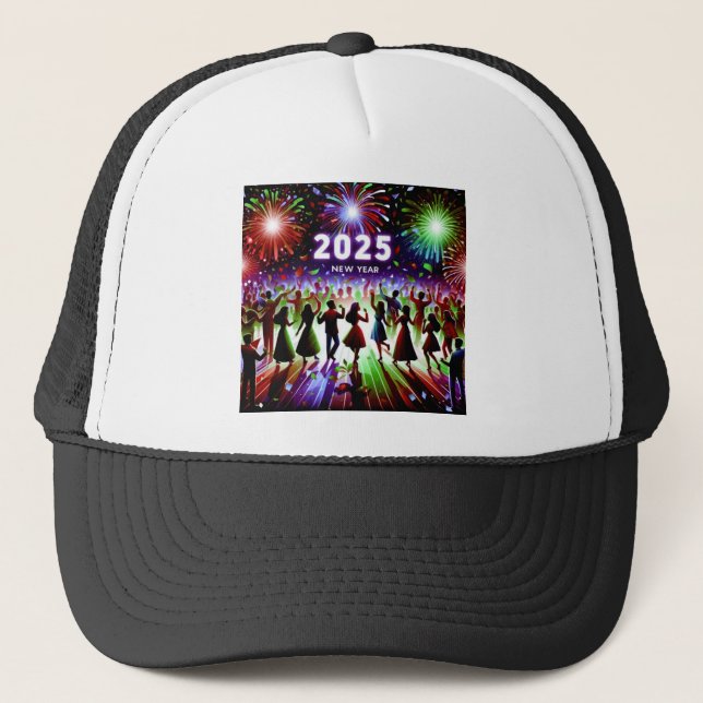 Happy New Year 2025 Trucker Hat (Front)
