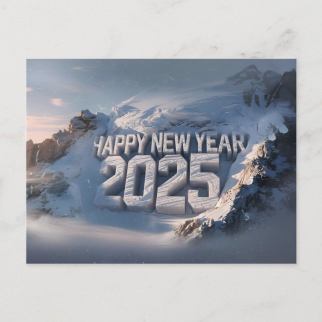 Happy New Year 2025 with Colorful text Holiday Postcard (Front)