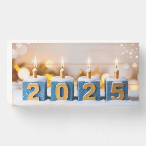 Happy New Year 2025 Wooden Box Sign