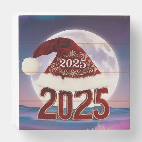 Happy New Year 2025 Wooden Box Sign