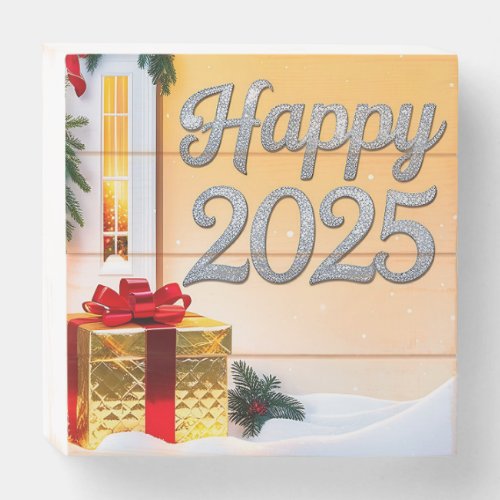 Happy New Year 2025 Wooden Box Sign