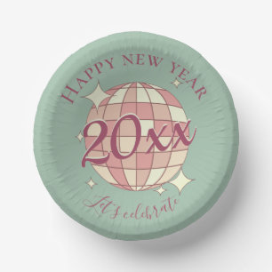 Happy new year 2025 year's eve dinner party decor paper bowls