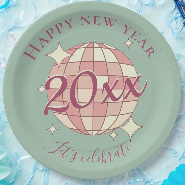 Happy new year 2025 year's eve dinner party decor paper plates (Creator Uploaded)
