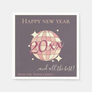 Happy new year 2025 year's eve pink party decor napkins