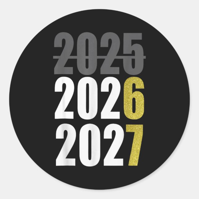 Happy New Year 2026 2027 67 Meme Six Seven Kids Me Classic Round Sticker (Front)