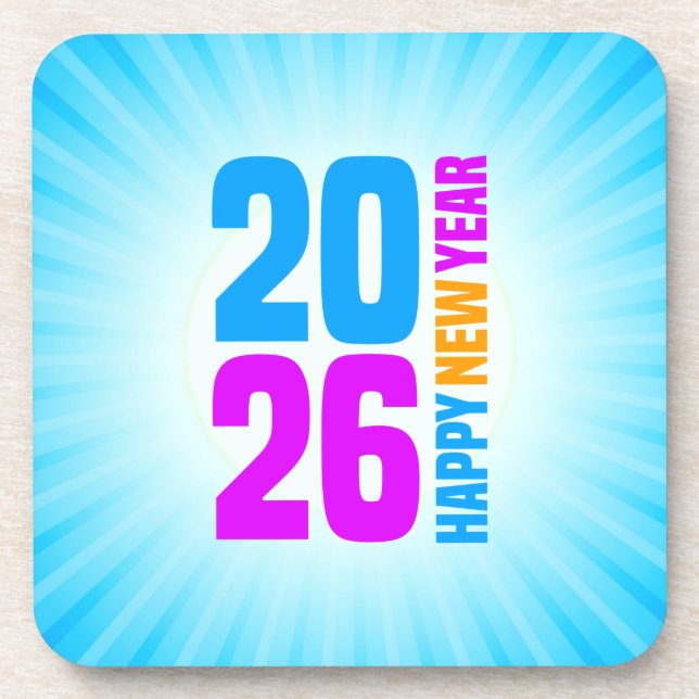 Happy New Year 2026-34568 Beverage Coaster (Front)