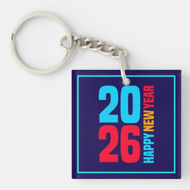 Happy New Year 2026-34568 Keychain (Front)