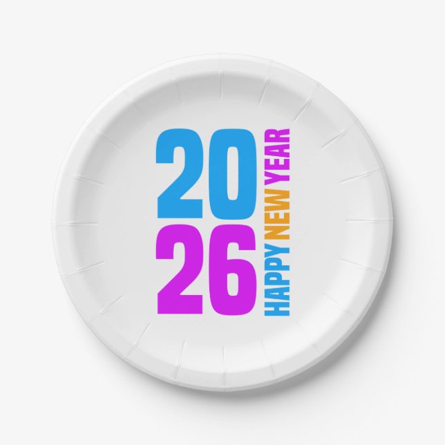 Happy New Year 2026-34568 Paper Plates (Front)