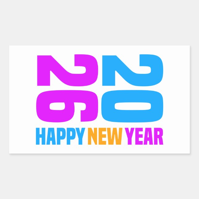 Happy New Year 2026-34568 Rectangular Sticker (Front)