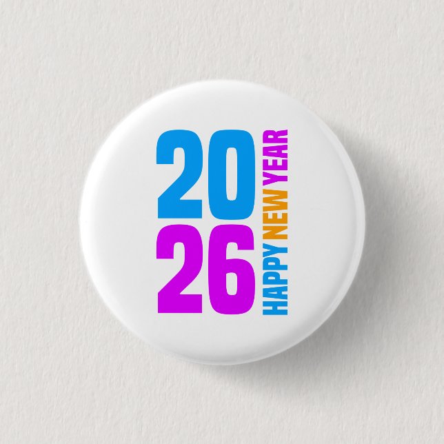 Happy New Year 2026-34568 T-Shirt Button (Front)