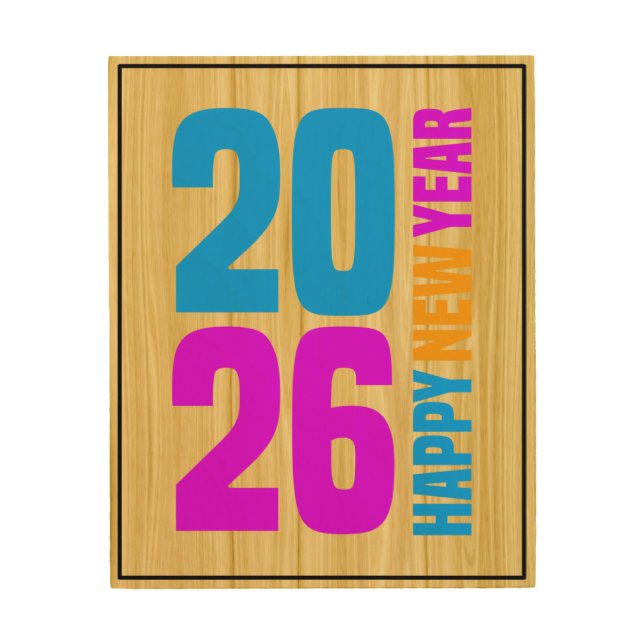 Happy New Year 2026-34568 Wood Wall Art (Front)