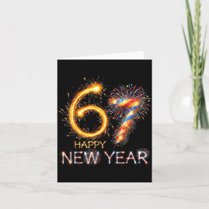Happy New Year 2026 67th Bday Fireworks Number 67  Card