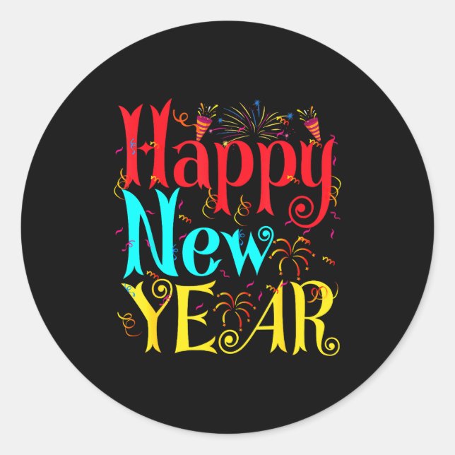 Happy New Year 2026 And Merry Christmas New Year E Classic Round Sticker (Front)