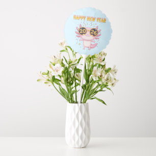 Happy New Year 2026 Axolotl Cute Party Balloon