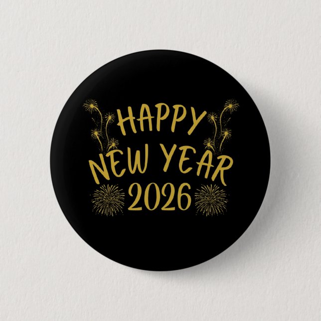 Happy New Year 2026 Button (Front)