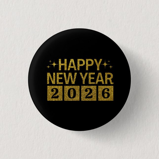 Happy New Year 2026 Button (Front)
