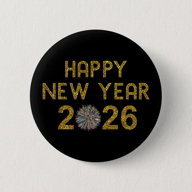 Happy New Year 2026 Button (Front)