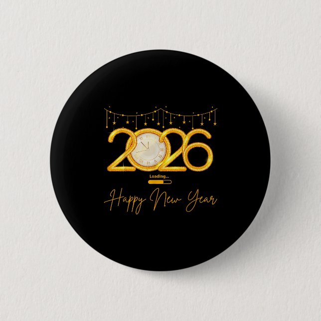 Happy New Year 2026  Button (Front)
