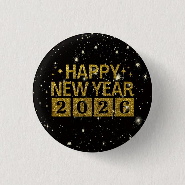 Happy New Year 2026 Button (Front)
