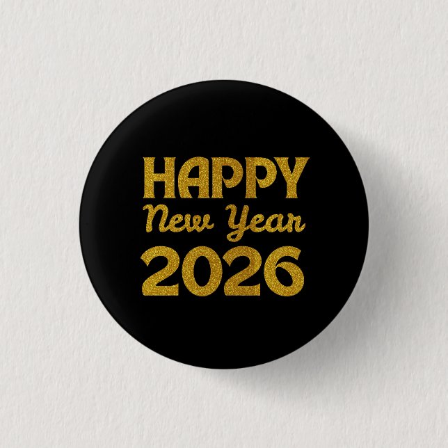 Happy New Year 2026 Button (Front)