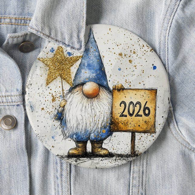 Happy New Year, 2026, Celebration Button (In Situ)