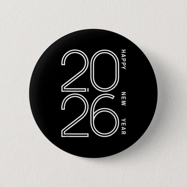 Happy New Year 2026 Celebration Eve Party Men Wome Button (Front)
