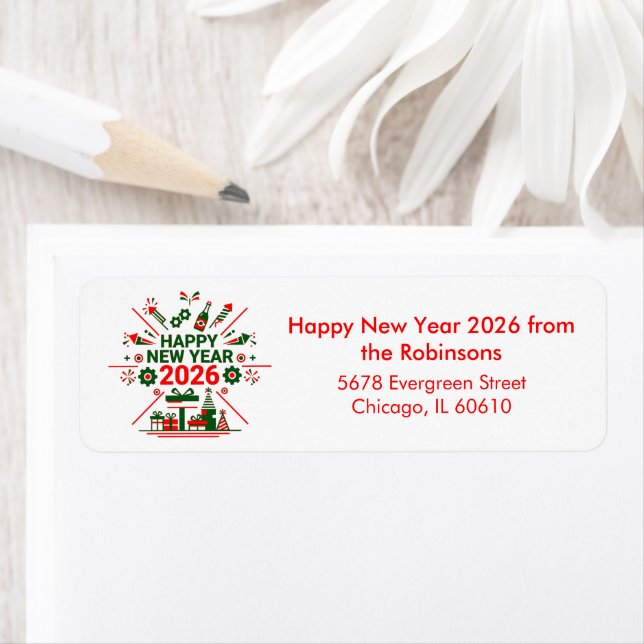 Happy New Year 2026 Celebration Label (Insitu)